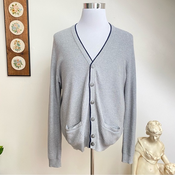 Jos A Bank Silk Blend Ribbed Cardigan - Picture 1 of 11